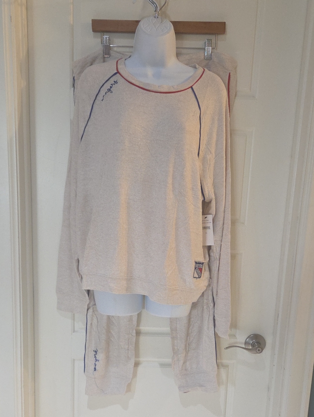 WEAR by Erin Andrews New York Rangers Knit L/S Tri-Blend Sleep/Lounge  2pc Set